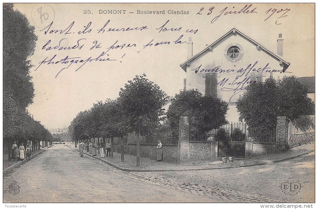 CPA 95 DOMONT BOULEVARD GLANDAZ 1907