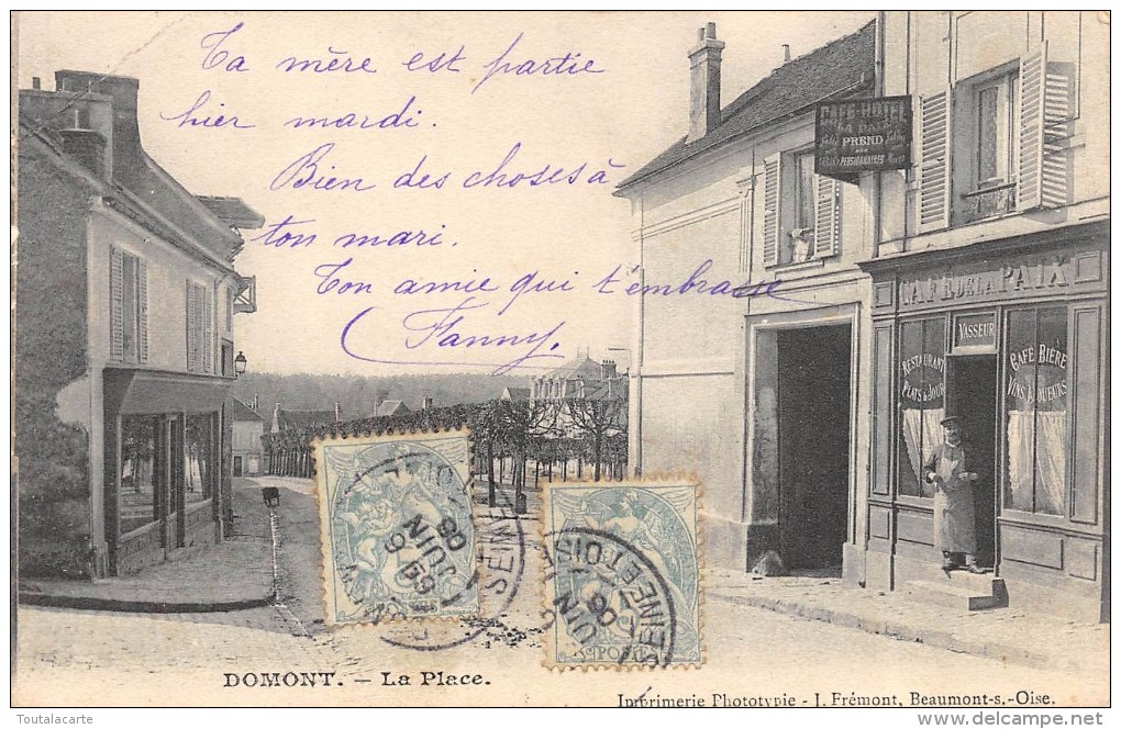 CPA 95 DOMONT LA PLACE 1906 commerce