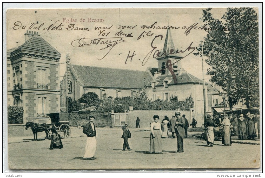 CPA 95 EGLISE DE  BEZONS  1904