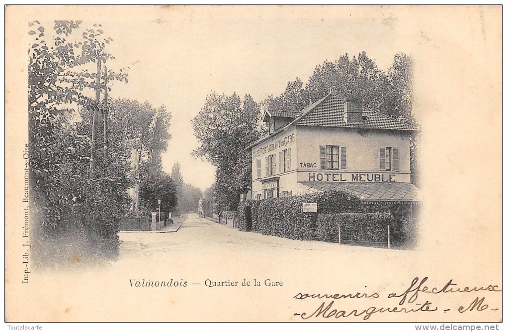 CPA 95 VALMONDOIS QUARTIER DE LA GARE 1905