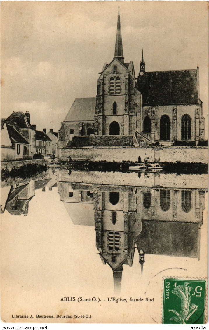 CPA ABLIS - L'Église facade Sud (247013)