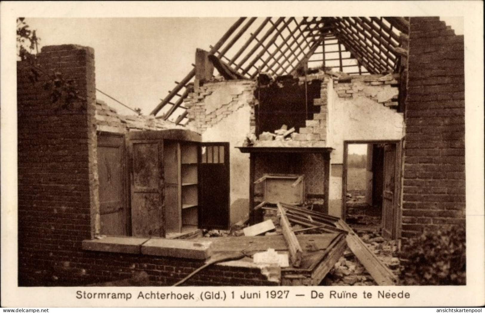 CPA Achterhoek Gelderland, Stormramp 1927, de Ruine te Neede