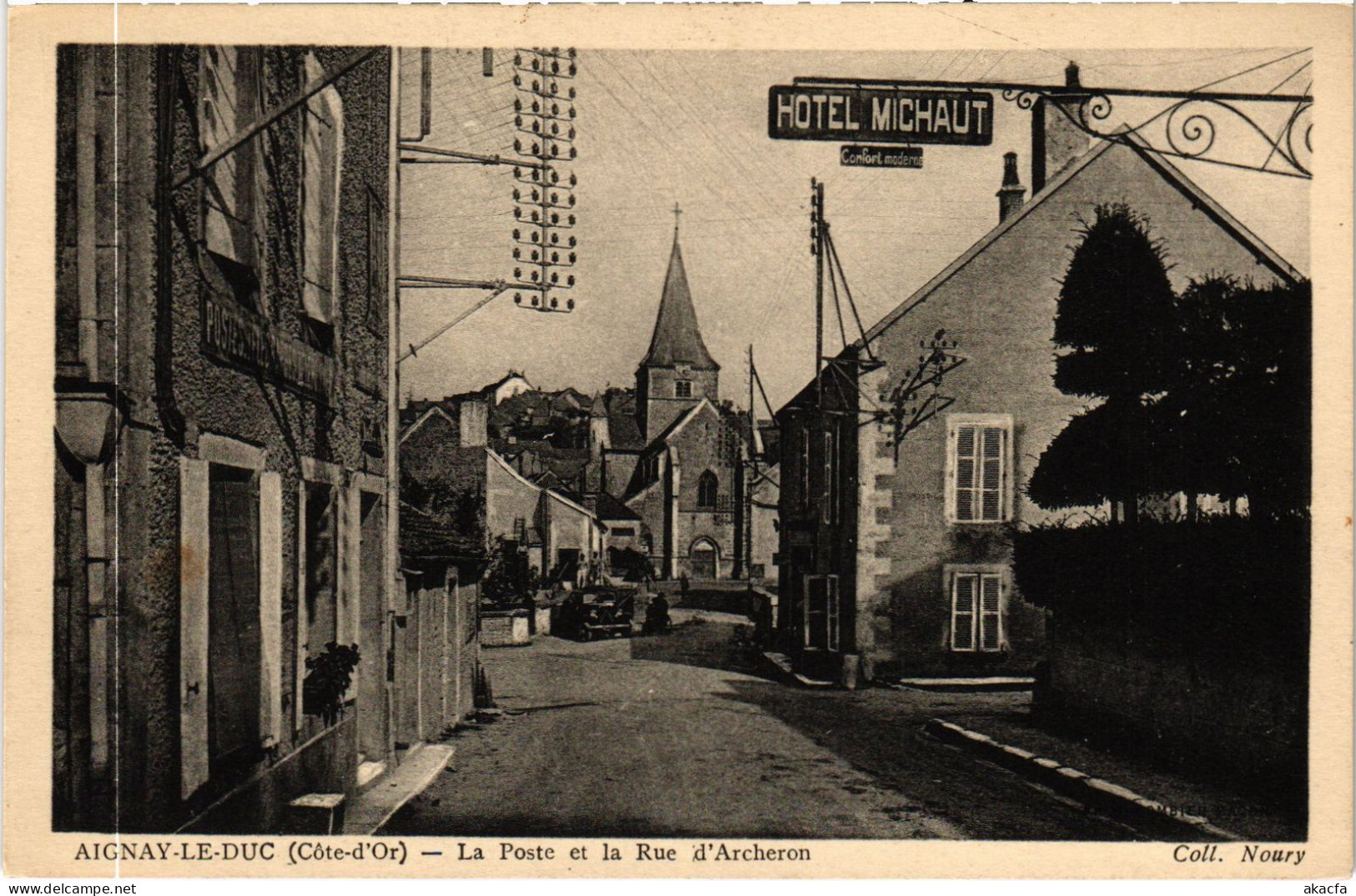 CPA Aignay-Le-Duc La Poste et la Rue d'Archeron FRANCE (1375620)