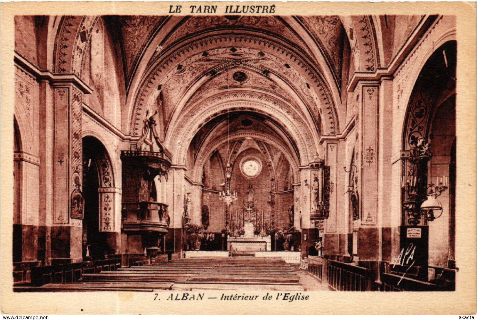 CPA AK Alban - Int. de l'Église (477534)