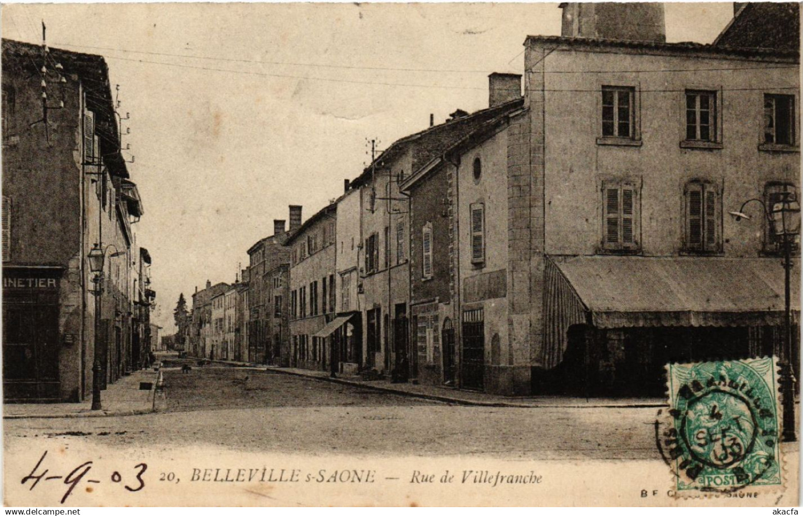 CPA AK BELLEVILLE-sur-SAONE - Rue de VILLEFRANCHE (451127)