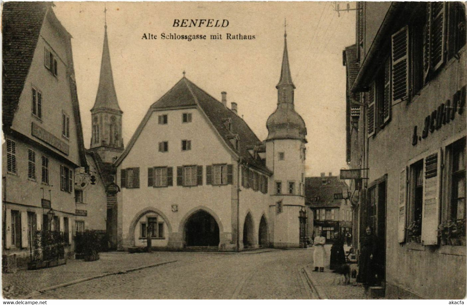 CPA AK BENFELD-Alte Schlossgasse mit Rathaus (429410)