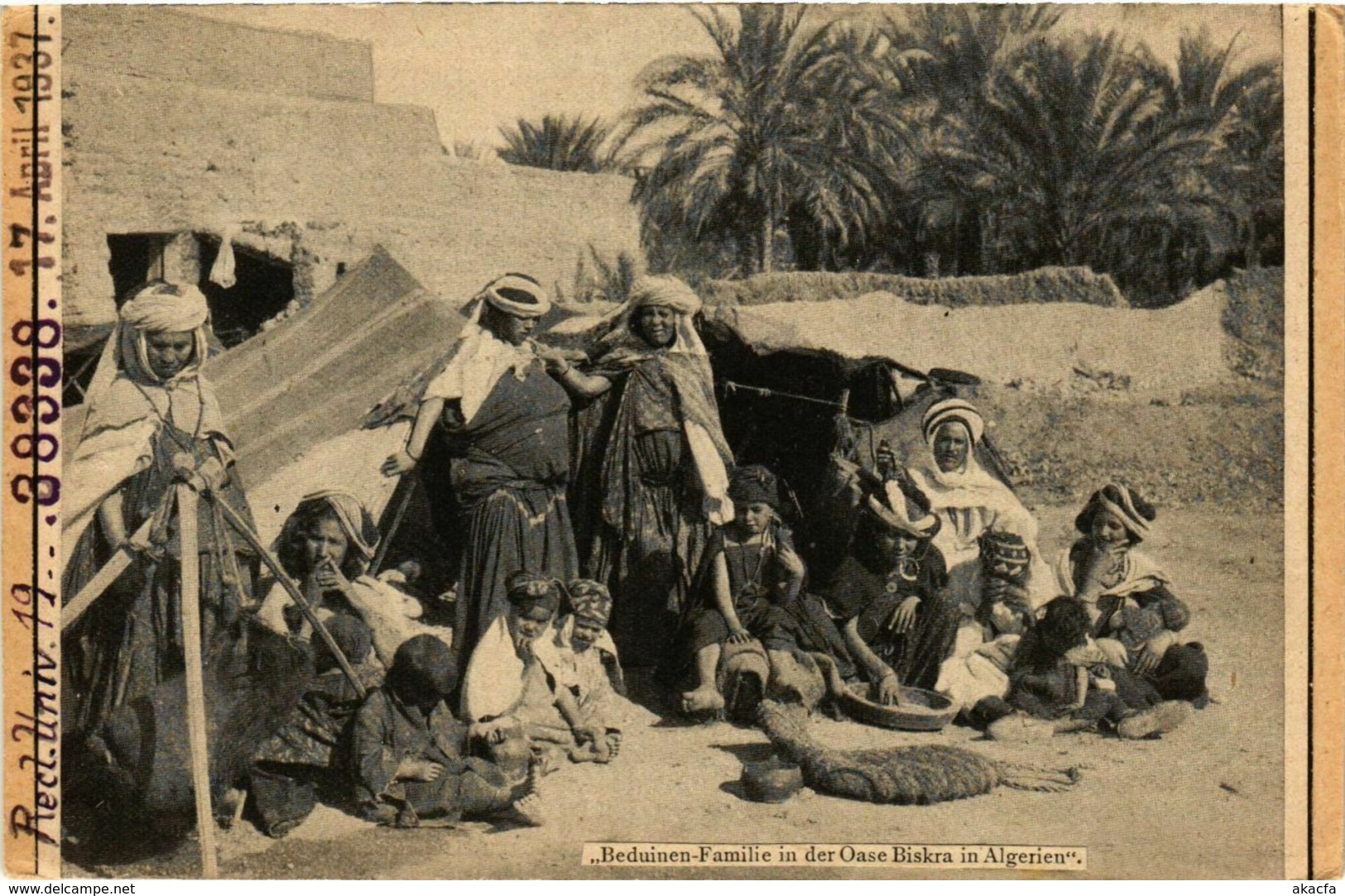 CPA AK Biskra Bédouine-Familie in der Oase Biskra ALGERIE (856505)