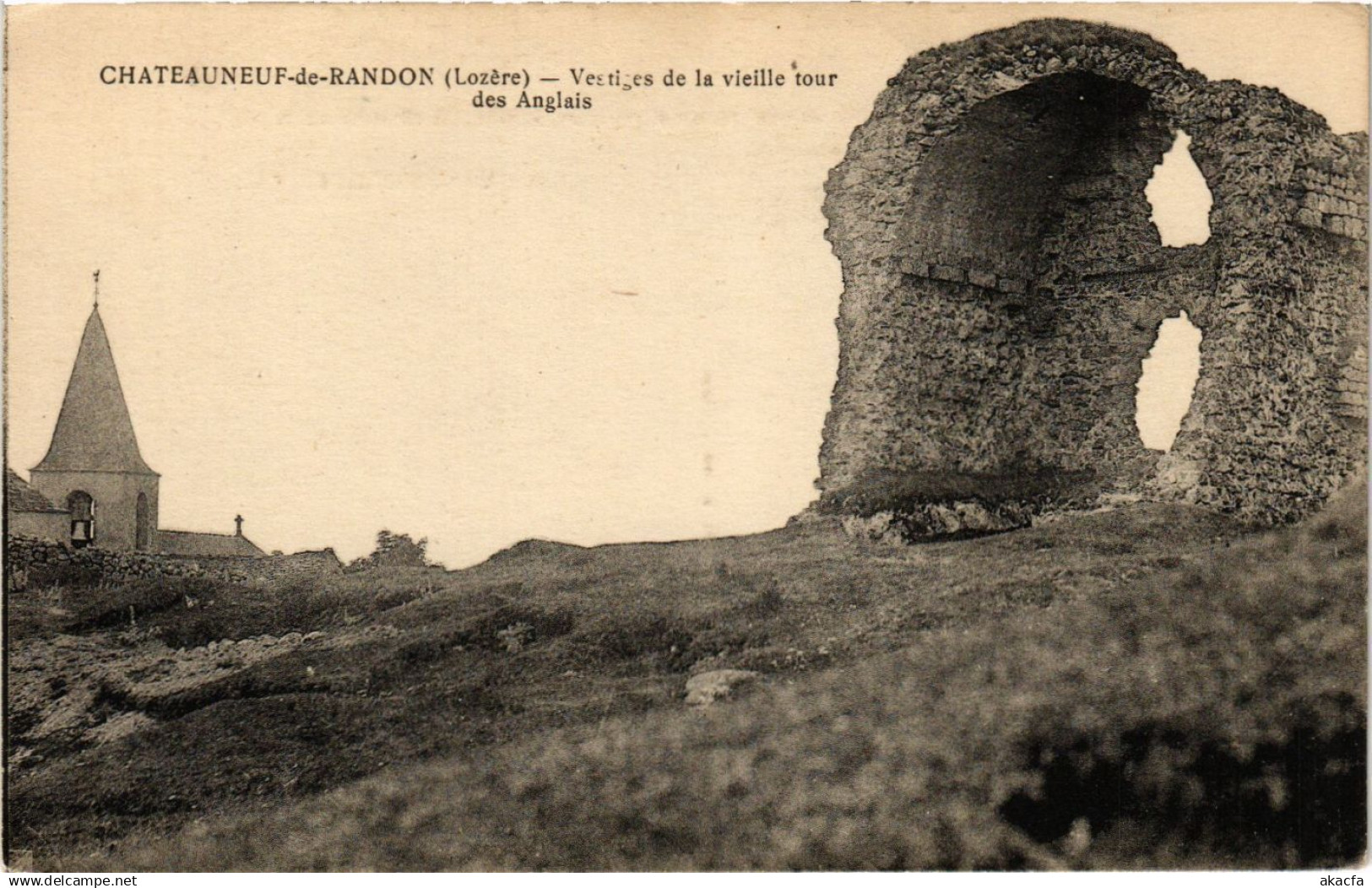 CPA AK CHATEAUNEUF-de-RANDON - Vestiges de la vieille tour des Anglais (638259)