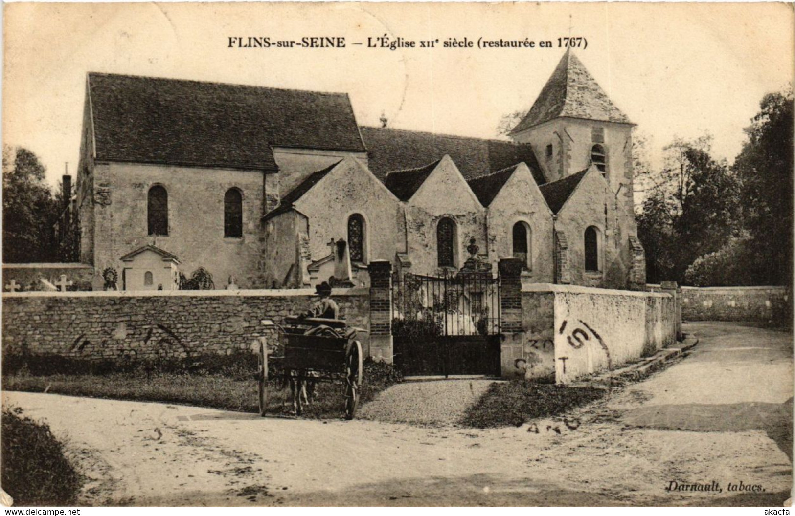 CPA AK FLINS-sur-SEINE - L'Église XII siecle (restaurée en 1767) (246320)