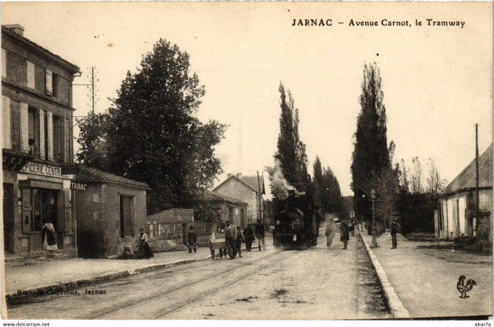 CPA AK JARNAC Avenue Carnot TRAM VAPEUR  (977313)