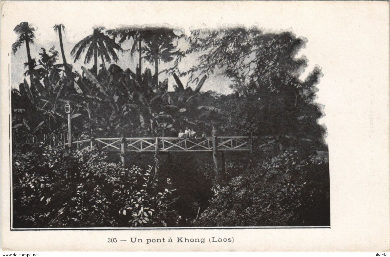 CPA AK LAOS Un pont a Khong LAOS (146347)