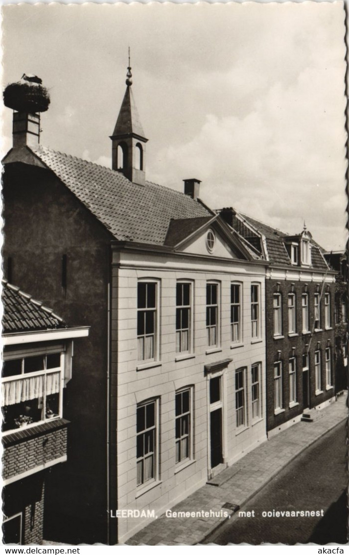 CPA AK Leerdam Gemeentehuis met Ooievaarsnest NETHERLANDS (714001)