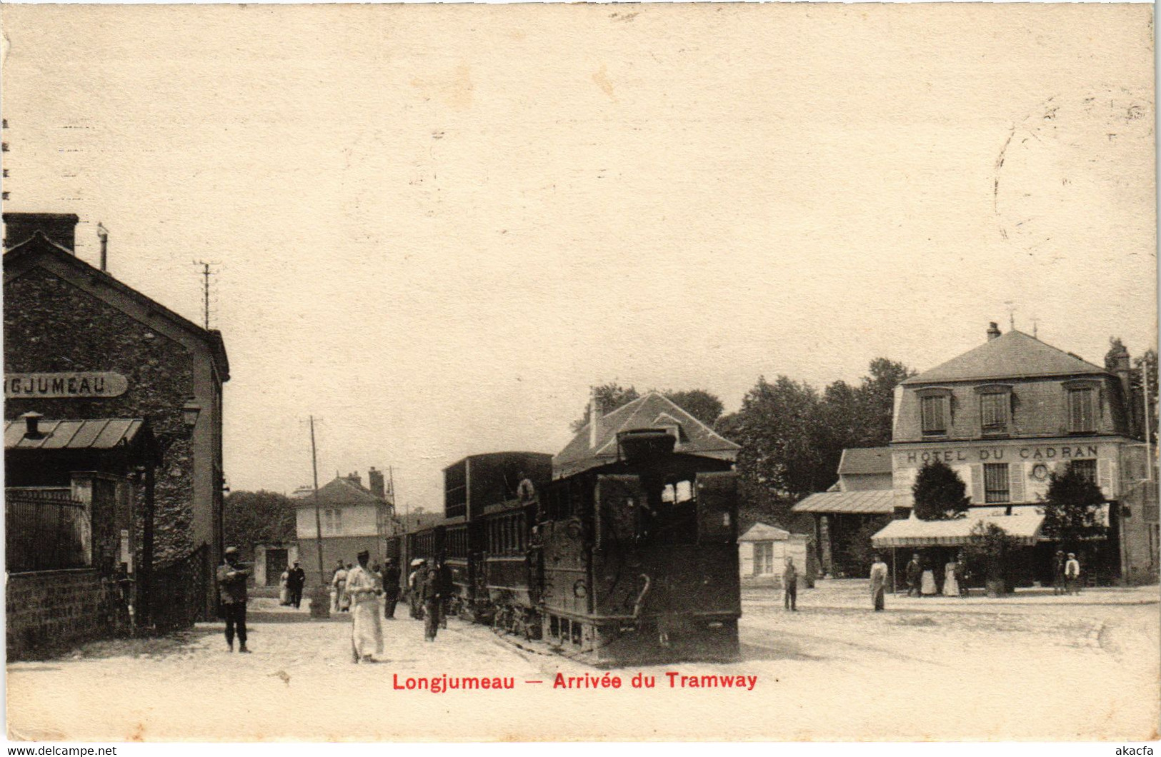 CPA AK LONGJUMEAU Arrivee du Tramway TRAM VAPEUR  (977214)