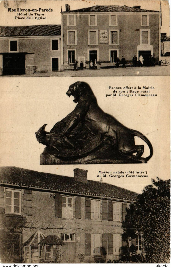 CPA AK MOUILLERON-en-PAREDS - Hotel du Tigre - Place de Église - Maison (637021)