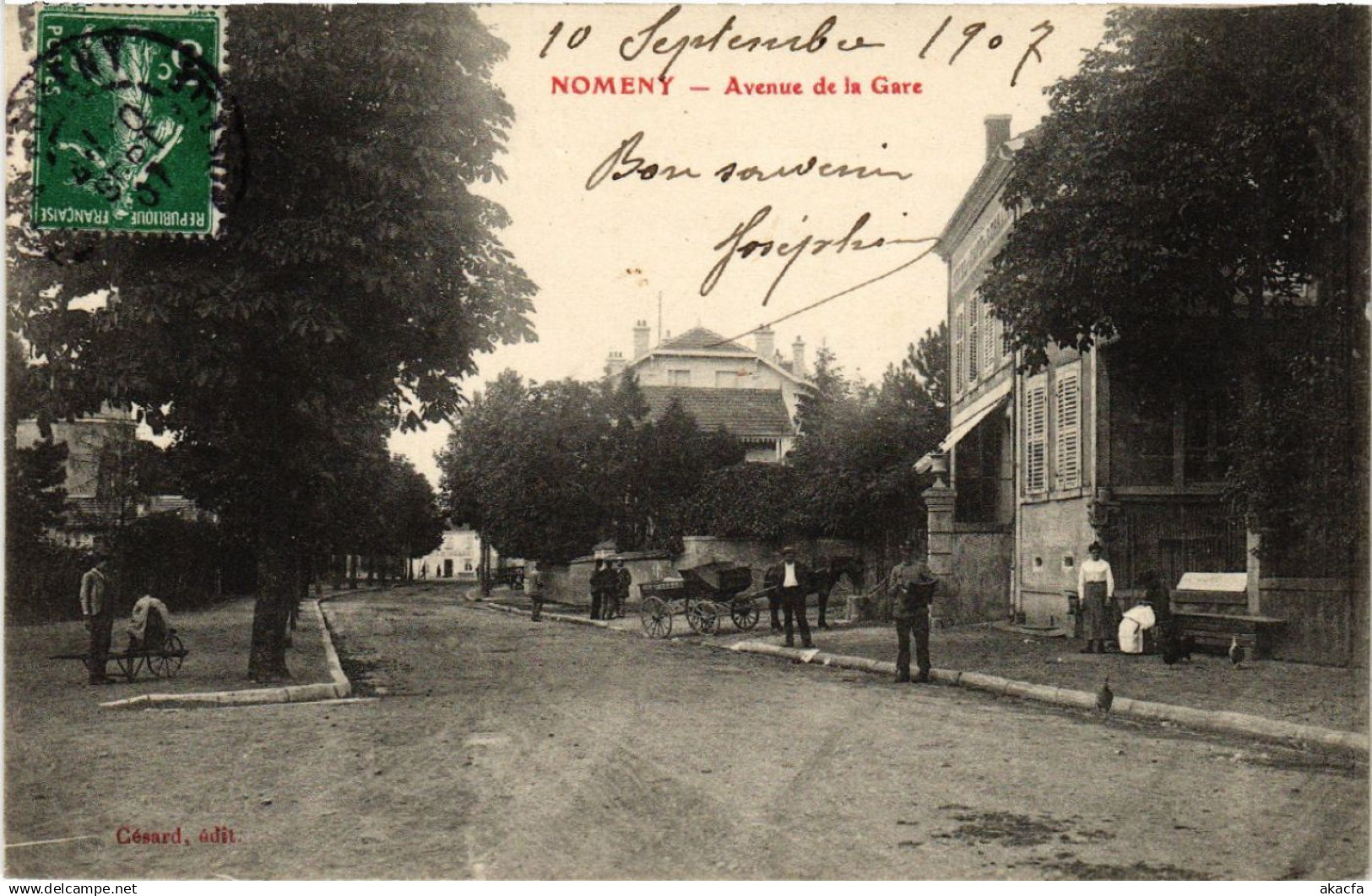 CPA AK NOMENY - Avenue de la Gare (484295)