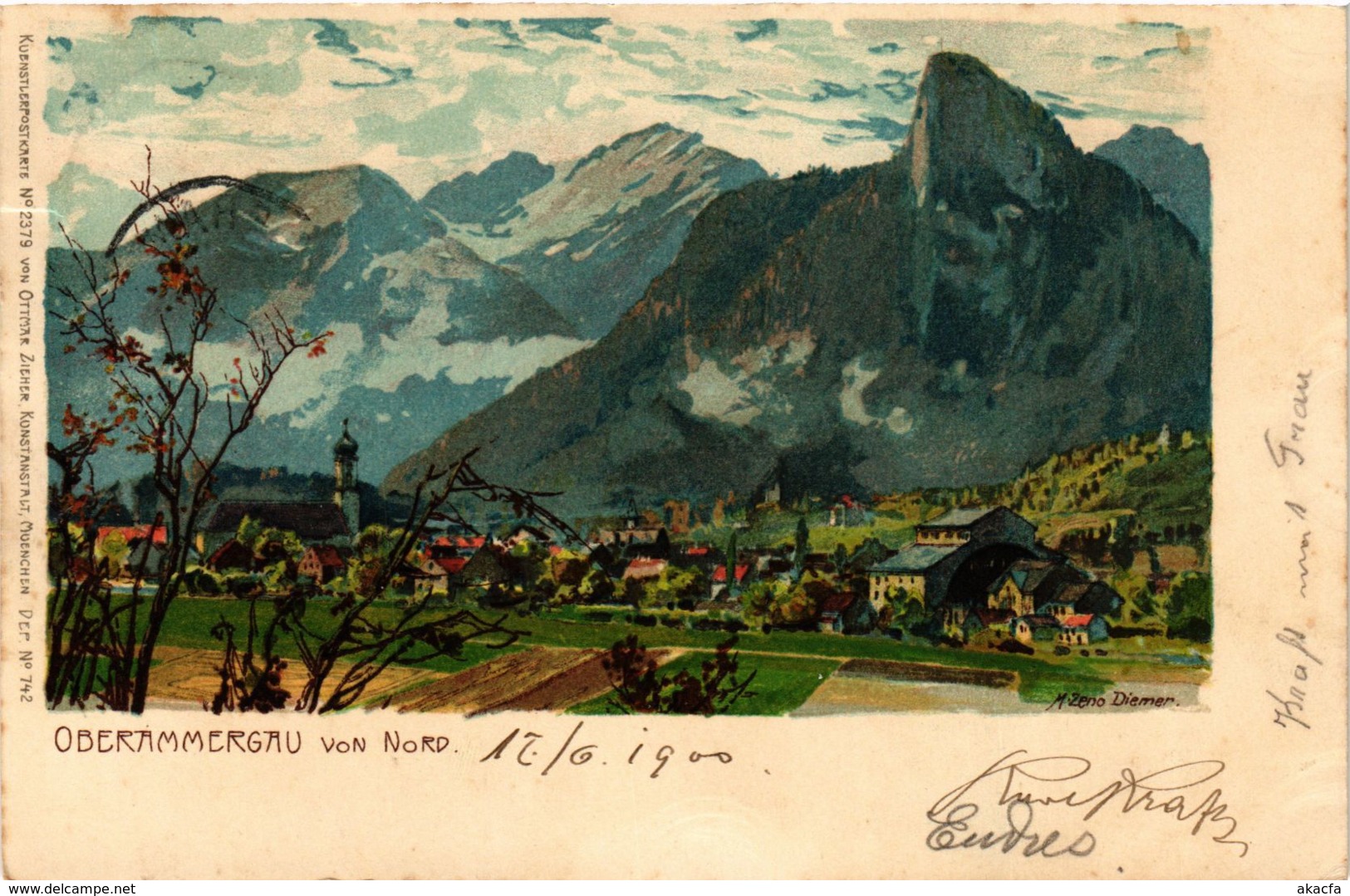 CPA AK Oberammergau - Oberammergau von Nord - Litho GERMANY (966214)