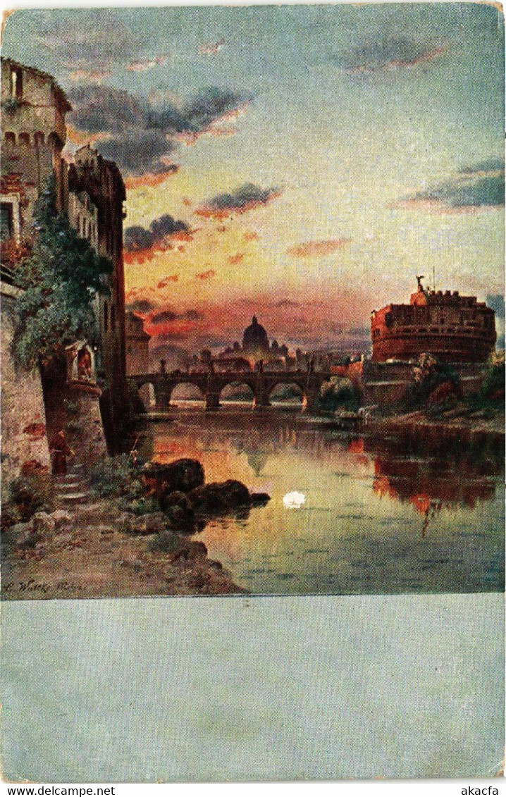 CPA AK ROMA Engelsburg mit Tiber un Engelsbrücke. Peterskuppel ITALY (551646)