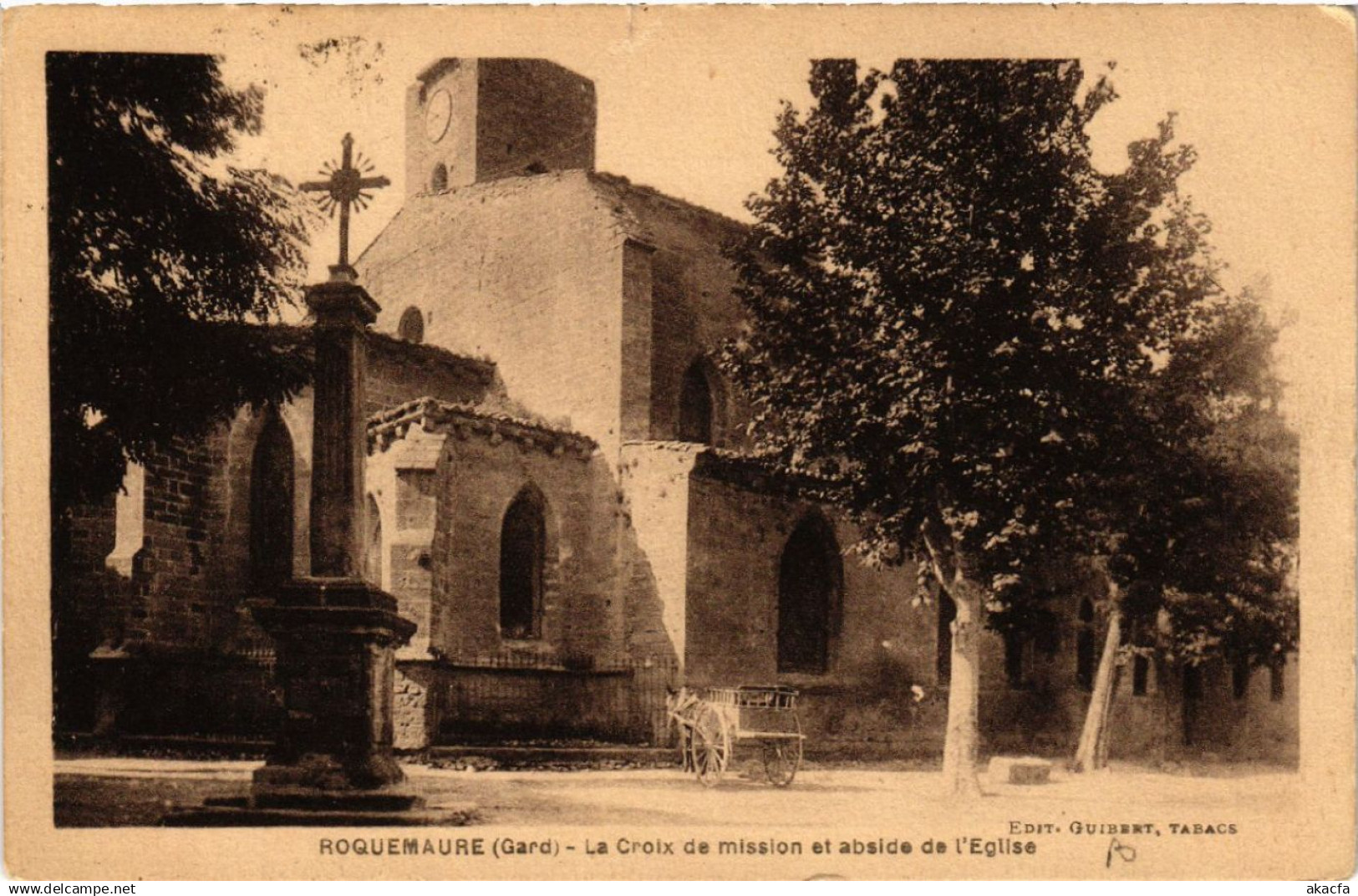 CPA AK ROQUEMAURE - La Croix de mission et abside de l'Église (459205)