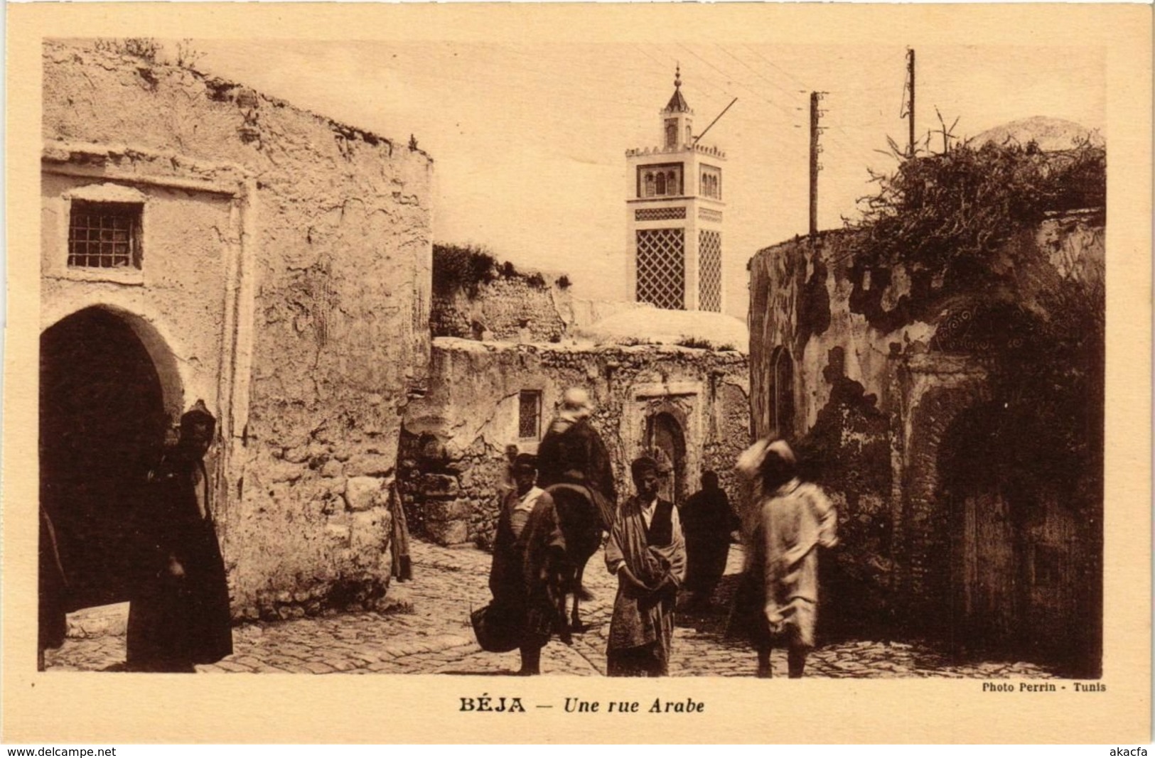 CPA AK TUNISIE BEJA-Une rue Arabe (239165)