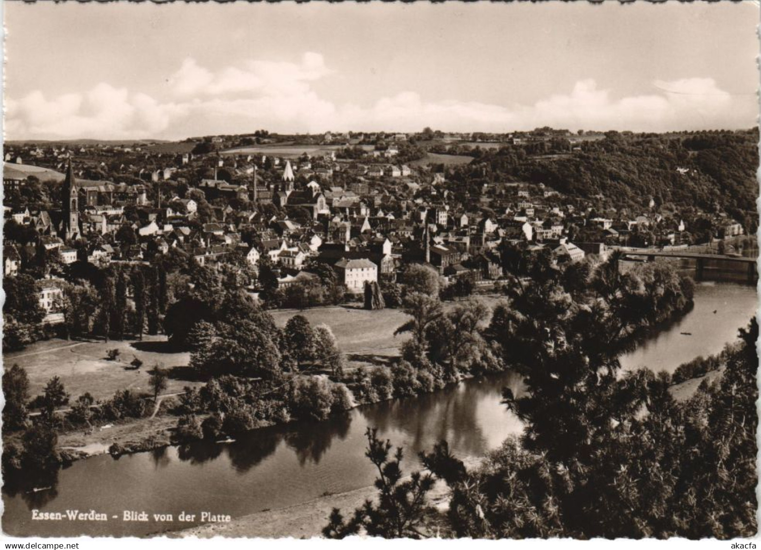 CPA AK WERDEN a. RUHR Blick von der Platte LITHO GERMANY (990068)