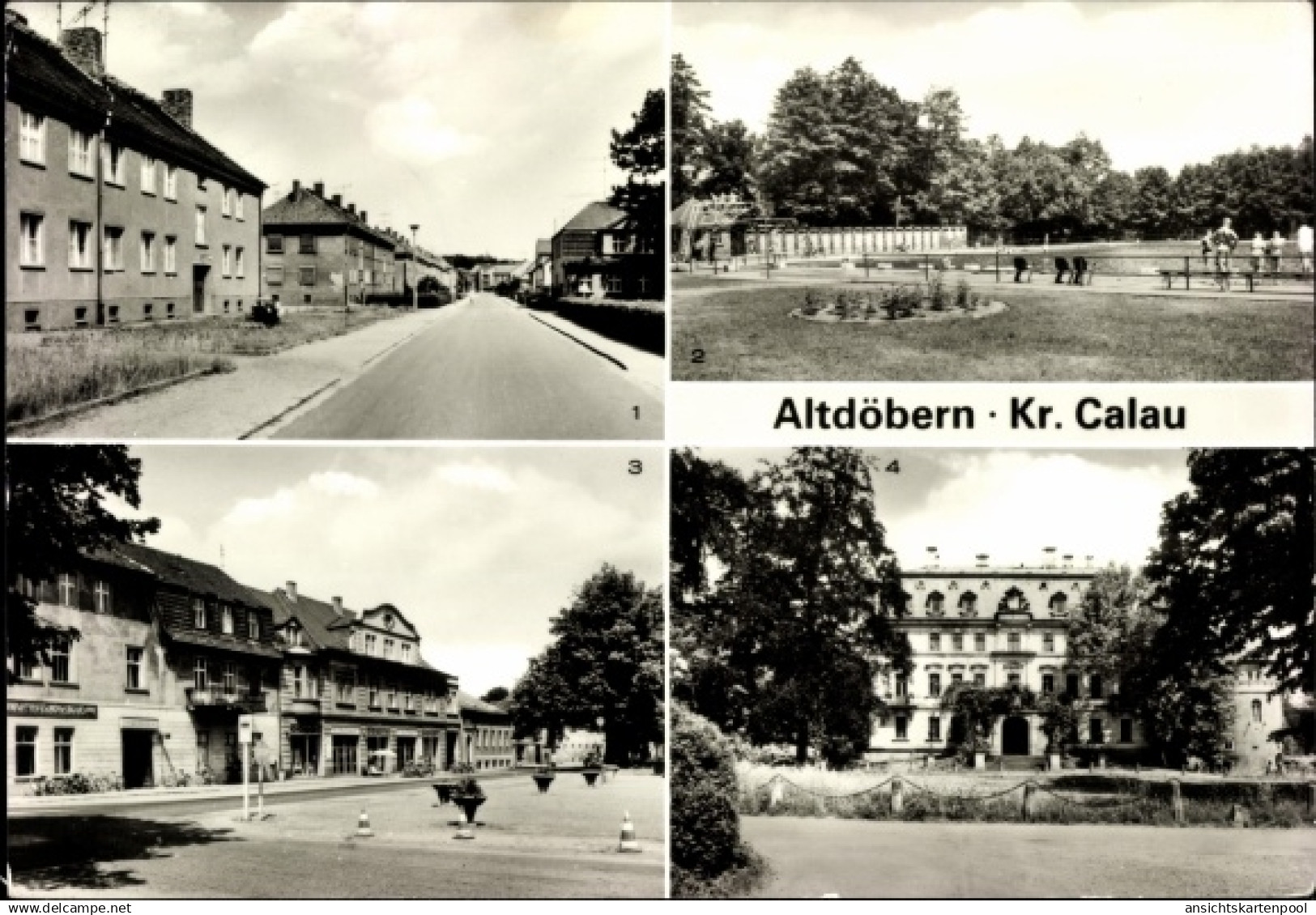 CPA Altdöbern Niederlausitz, Weststraße, Freibad, Markt, Schloss