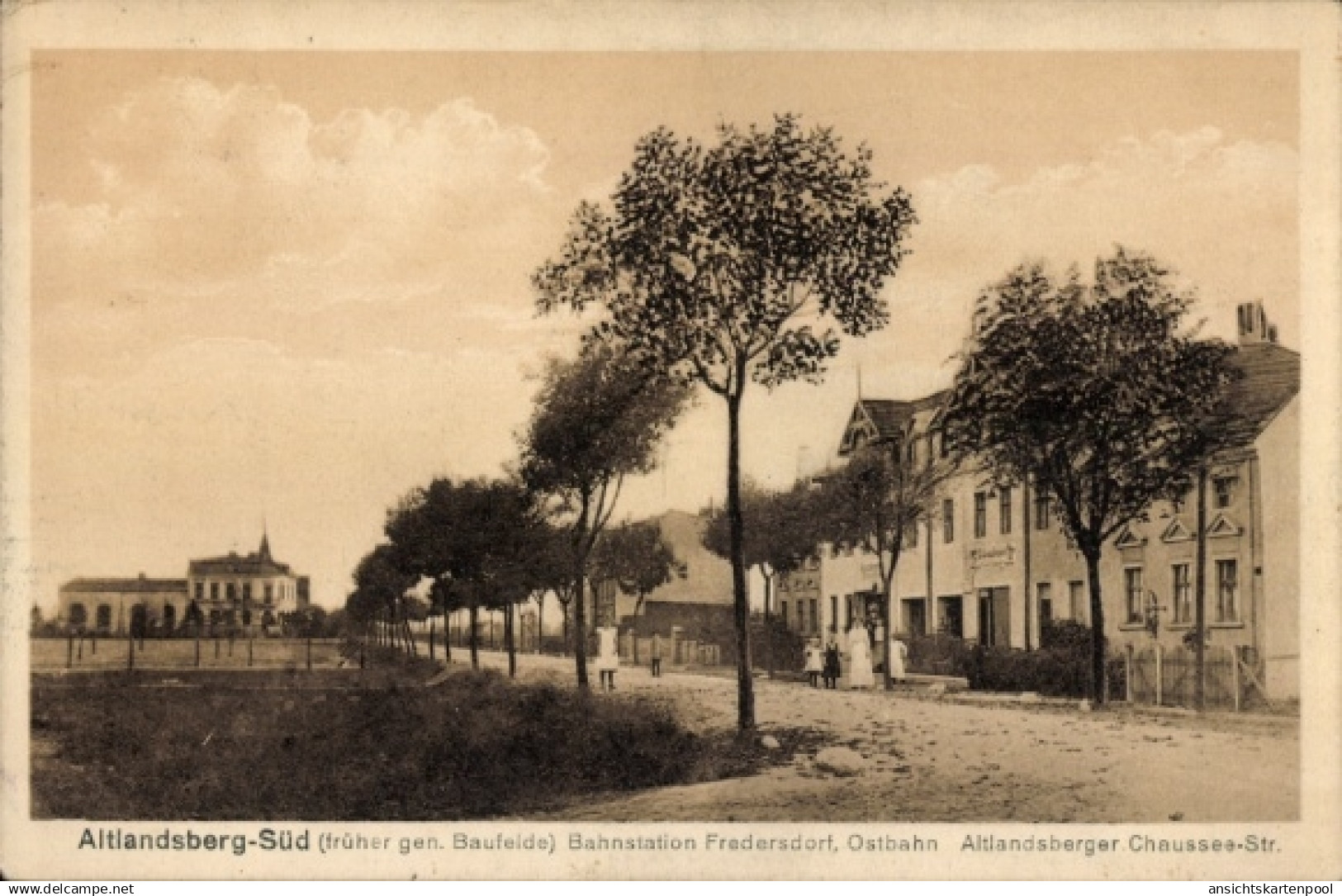 CPA Altlandsberg in der Mark, Bahnhof Fredersdorf, Altlandsberger Chaussee Straße