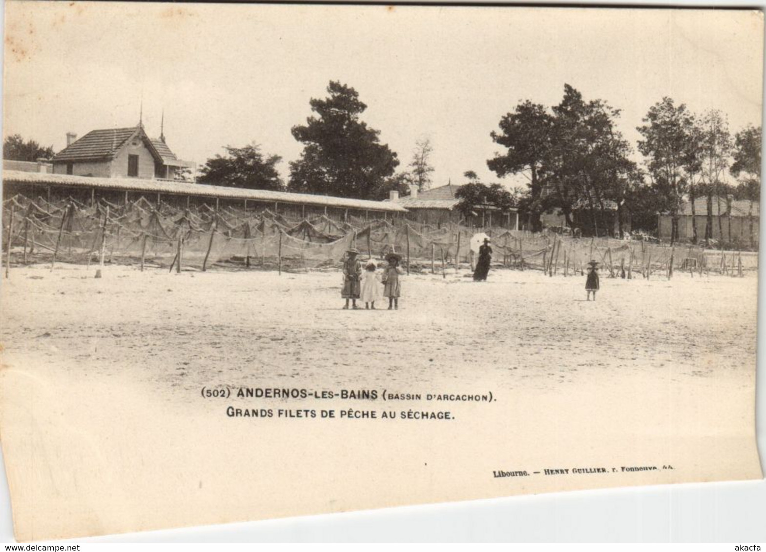 CPA ANDERNOS-les-BAINS-Grands Filets de Péche au Séchage (27794)