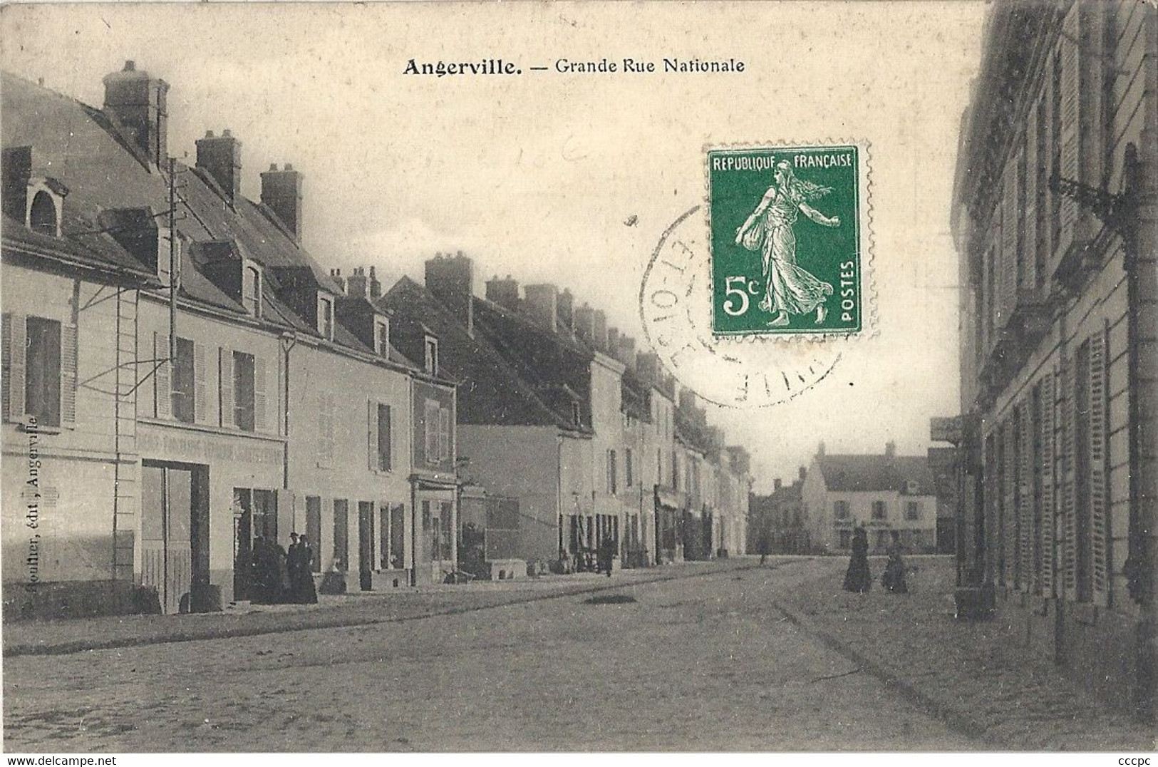 CPA Angerville Grande Rue Nationale