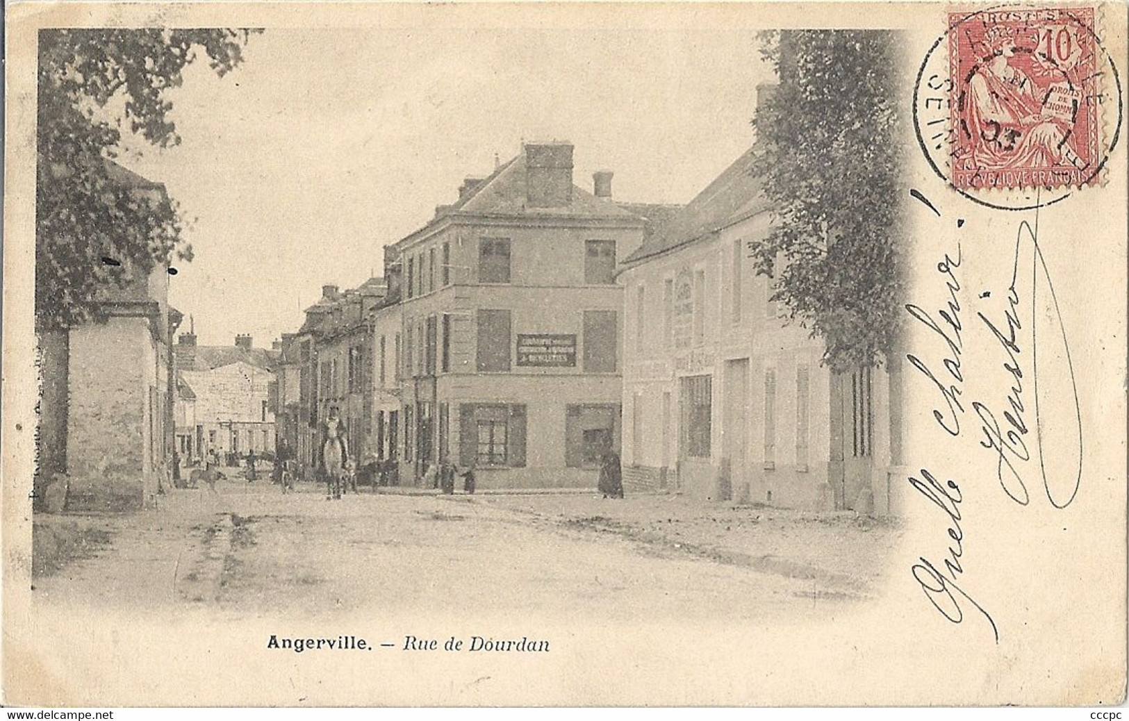 CPA Angerville Rue de Dourdan