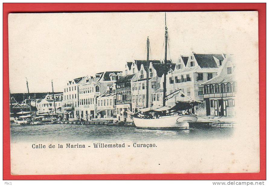 CPA: Antilles Néerlandaises - Curaçao - Calle de la Marina - Willemstad -