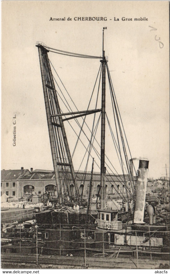 CPA Arsenal de CHERBOURG - La Grue mobile (128140)