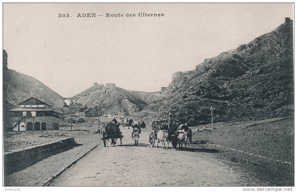 ( CPA ASIE )  YÉMEN  /  ADEN  -  Route des Citernes  -