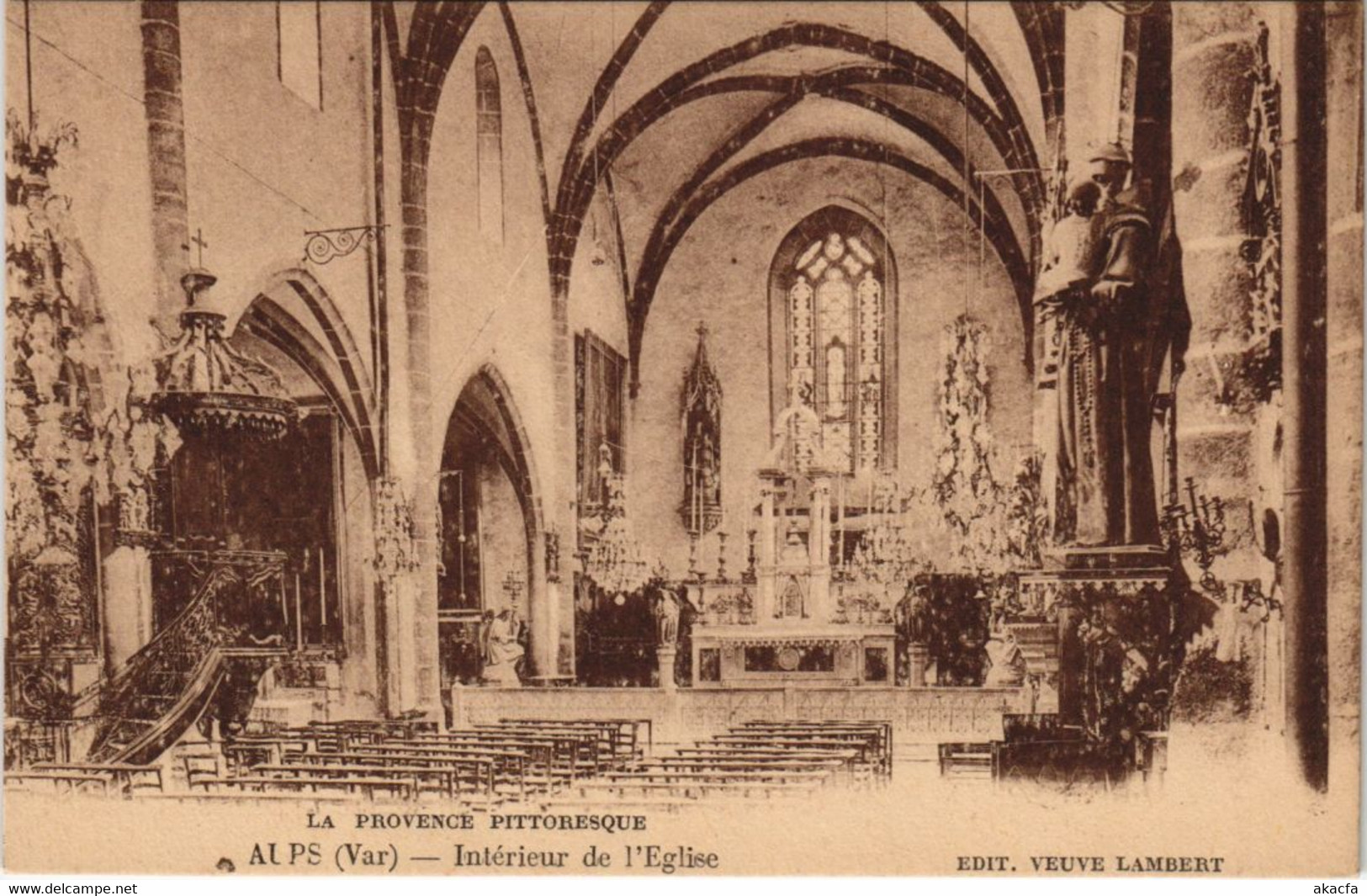 CPA AUPS Interieur de l'Eglise (1113056)