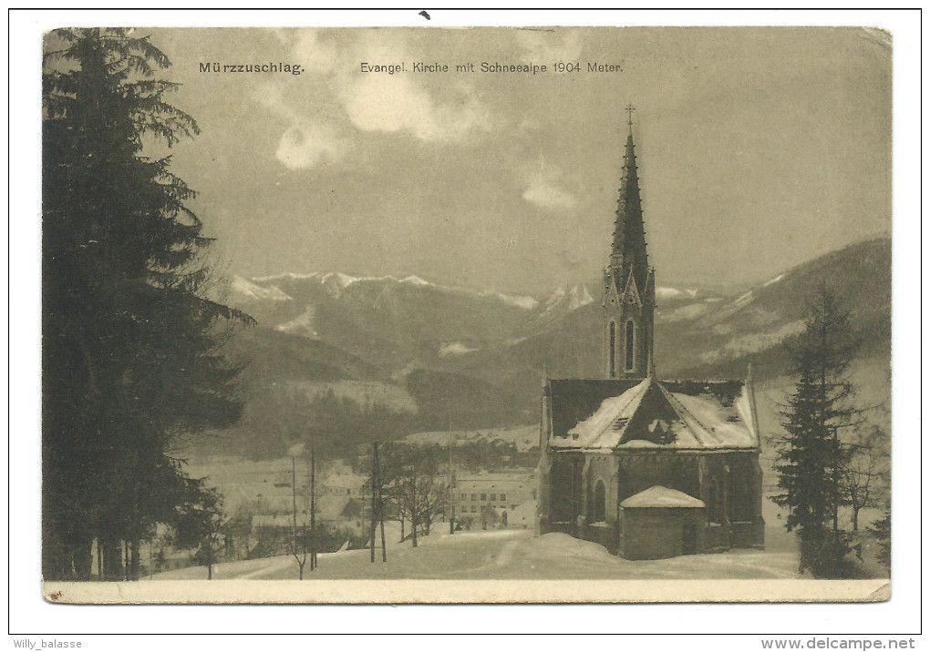 CPA - Autriche - MURZZUSCHLAG - Evangel . Kirche mit Schneealpe 1904 meter  //