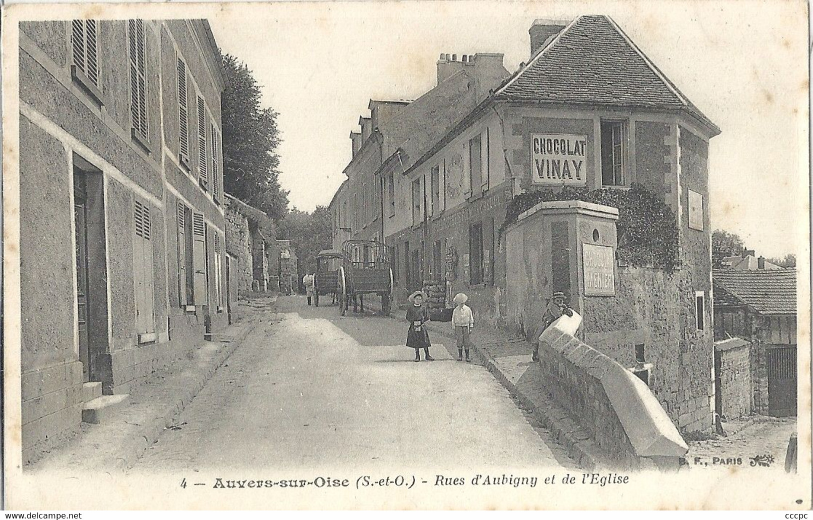 CPA Auvers-sur-Oise Rues d'Aubigny et de l'Eglise