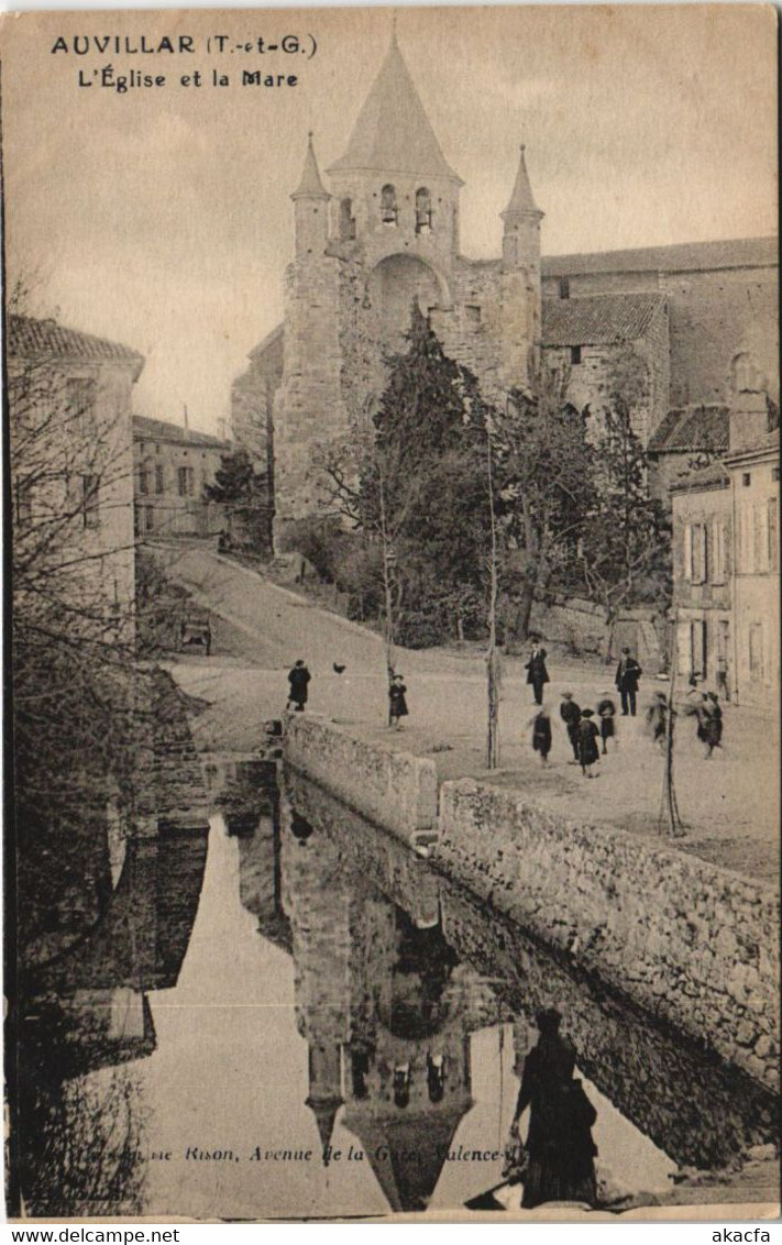 CPA AUVILLAR Église et la mare (979244)