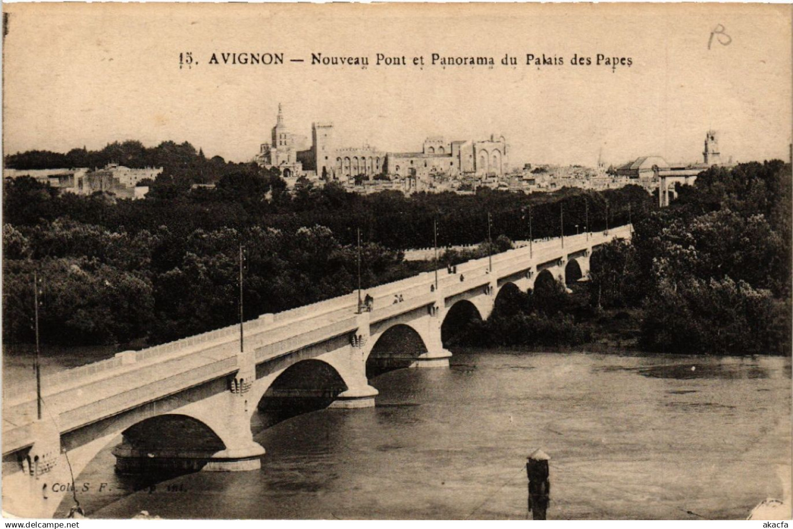 CPA AVIGNON - Nouveau Pont et Panorama du Palais des Papes (459347)