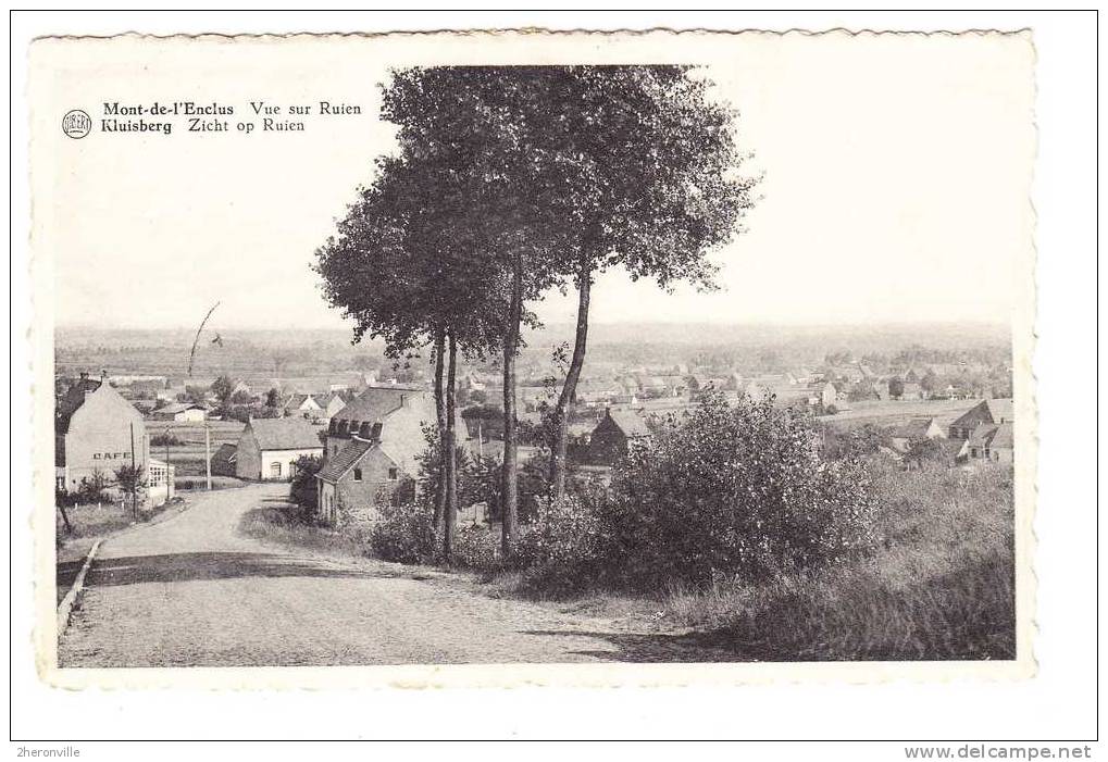 CPA - B - MONT de l´ ENCLUS / KLUISBERG - Vue sur Ruien / Zicht op Ruien