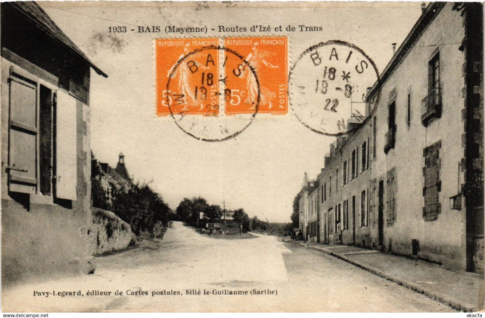 CPA BAIS-MAYENNE Route d'Izé et de Trans (420474)