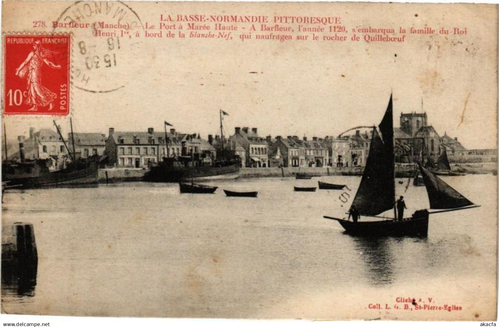 CPA BARFLEUR - La Port a Marée Haute - A BARFLEUR l'année 1120.. (246092)