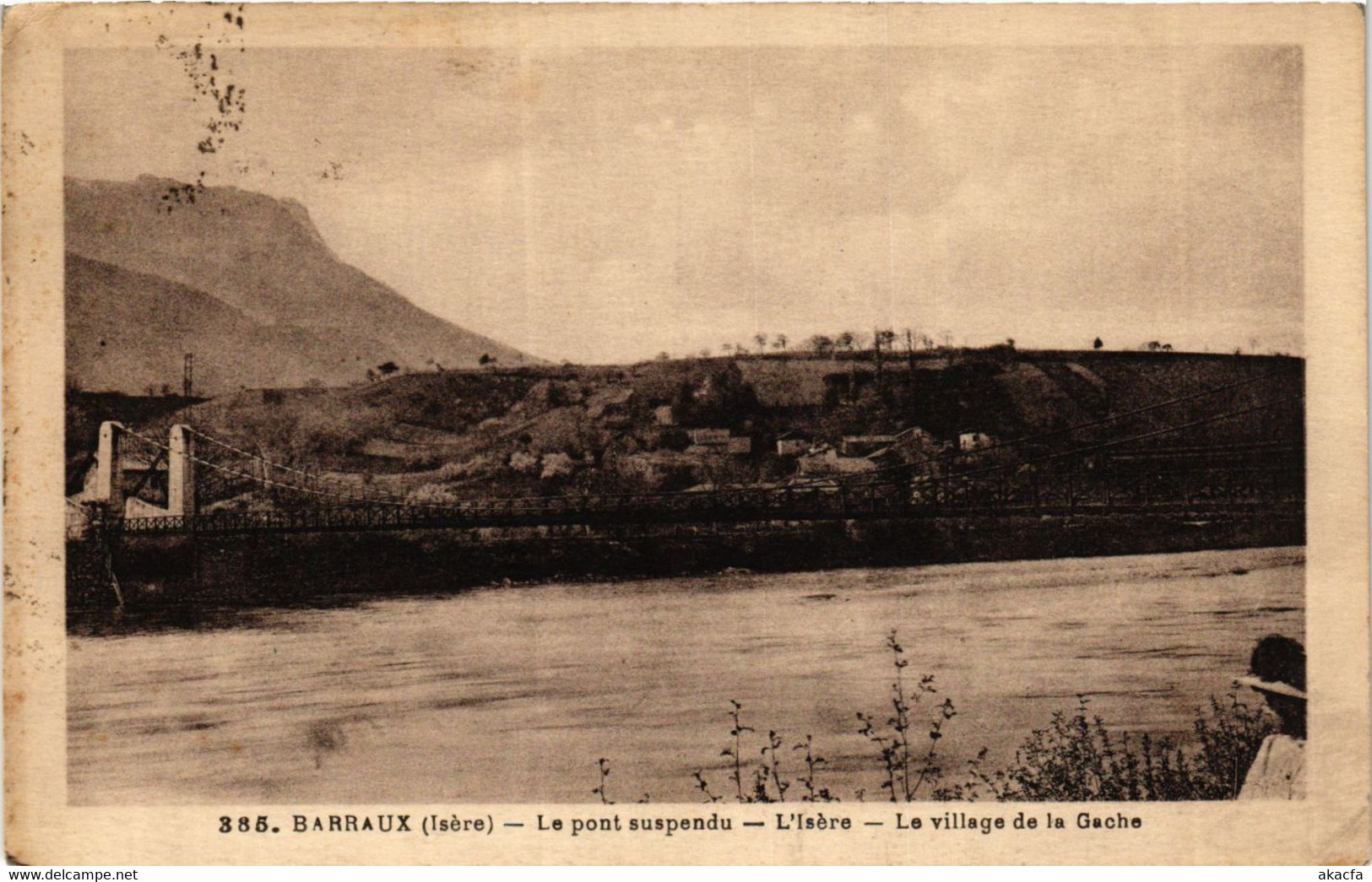 CPA BARRAUX - Le Pont suspendu - L'Isere - Le village de la Gache (433691)