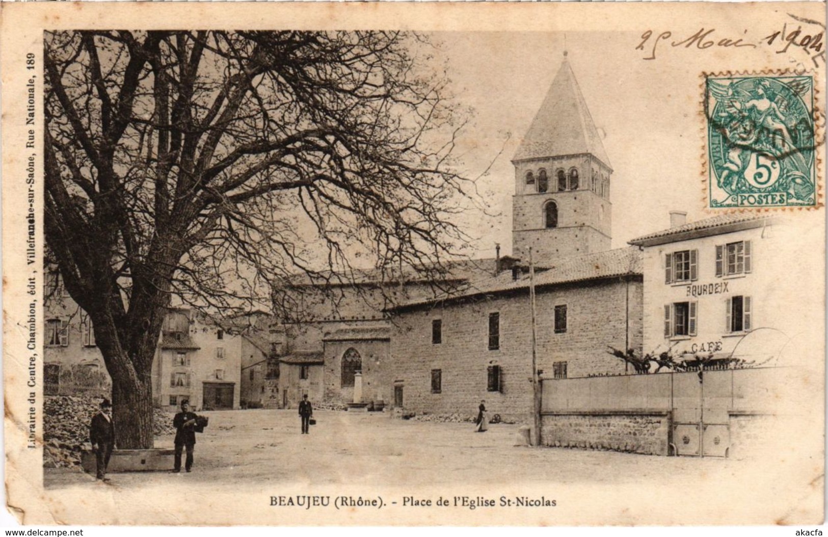 CPA Beaujeu - Place de l'Eglise Saint-Nicolas (1036450)