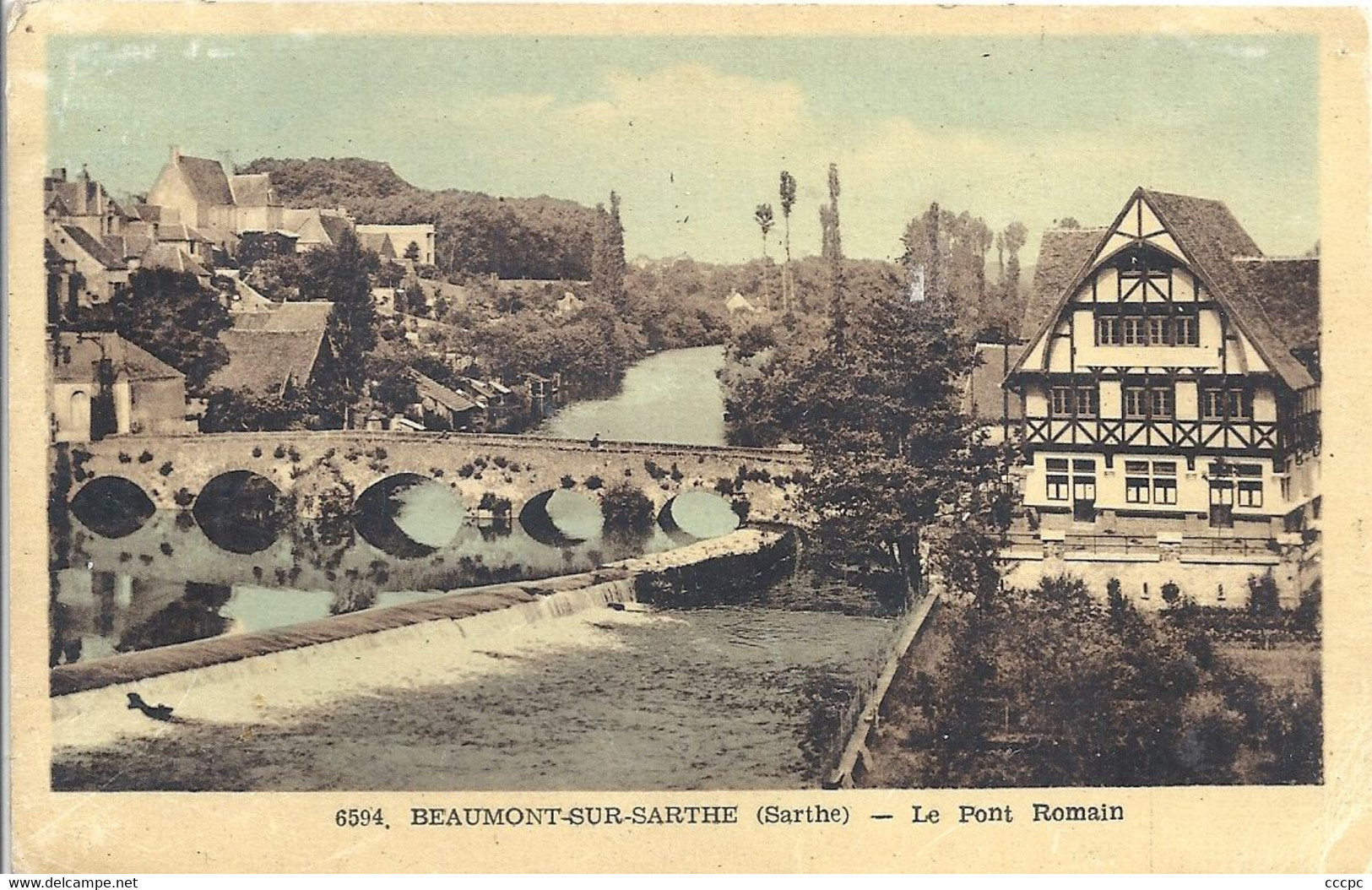 CPA Beaumont-sur-Sarthe Le Pont Romain