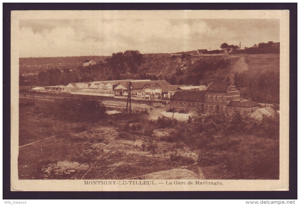 CPA Belgique - Hainaut - MONTIGNY LE TILLEUL - La gare de Marbraglo - Carte postale  //