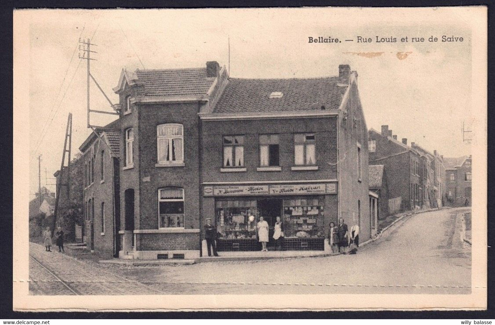 +++ CPA - BELLAIRE - Rue Louis et rue de Saive - Commerce Tabacs et Cigares   //