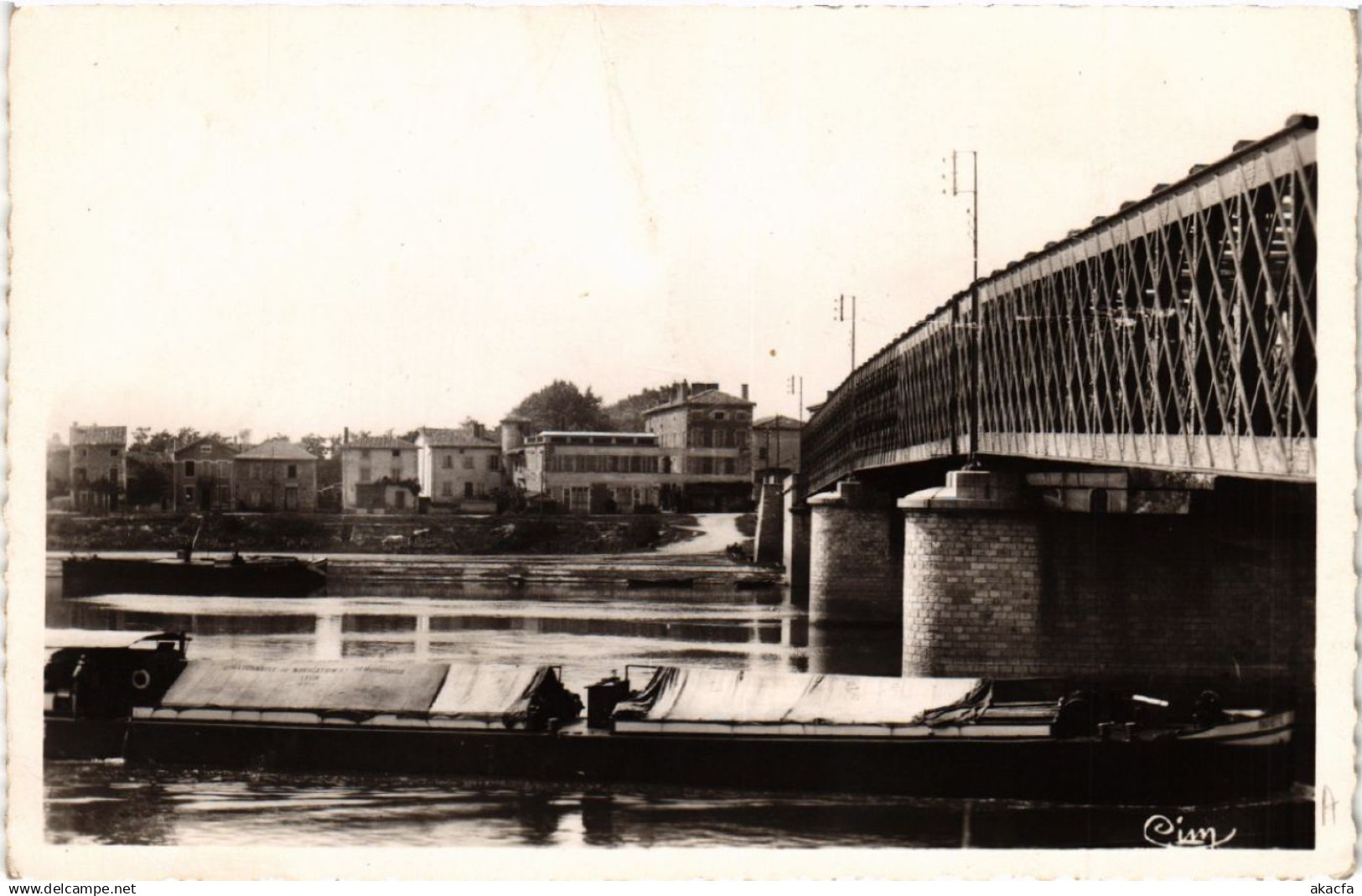 CPA BELLEVILLE-sur-SAONE Pont metallique sur la SAONE (444180)