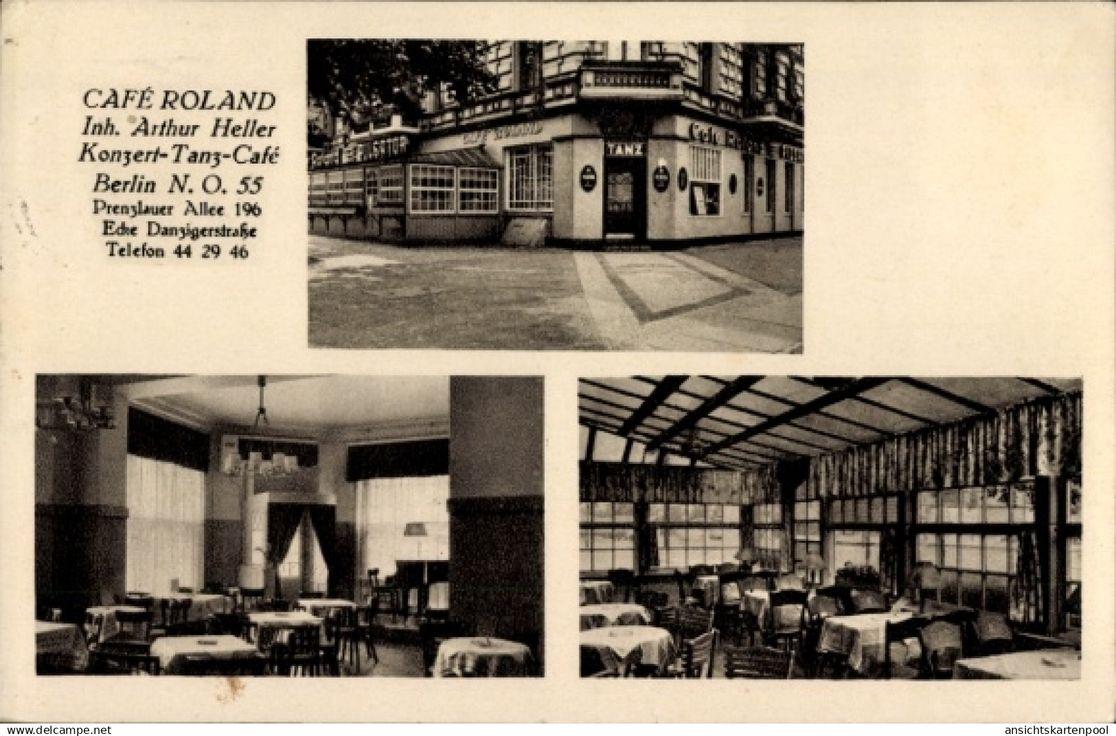 CPA Berlin Prenzlauer Berg, Café Roland, Prenzlauer Allee 196 Ecke Danziger Straße