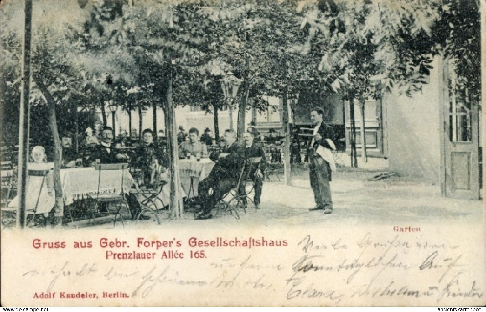 CPA Berlin Prenzlauer Berg, Gebr. Forpers Gesellschaftshaus, Prenzlauer Allee 165, Garten