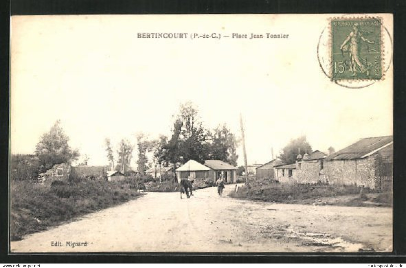 CPA Bertincourt, Place Jean Tonnier