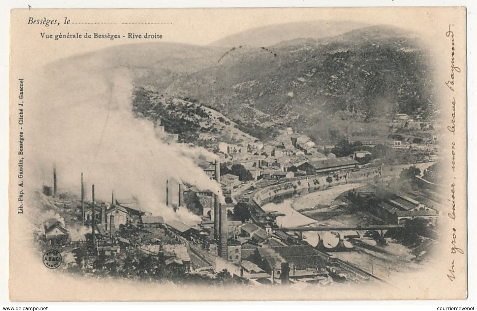 CPA - BESSEGES (Gard) - Vue générale de Béssèges, Rive droite